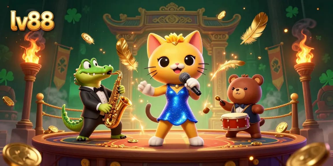 Experience thrilling gaming action with lv88's vivid characters in an electrifying casino environment.