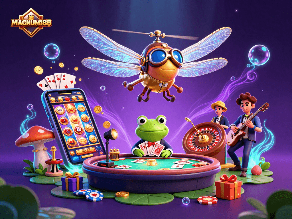 Experience exciting gaming at MAGNUM188 with vibrant visuals and casino action.