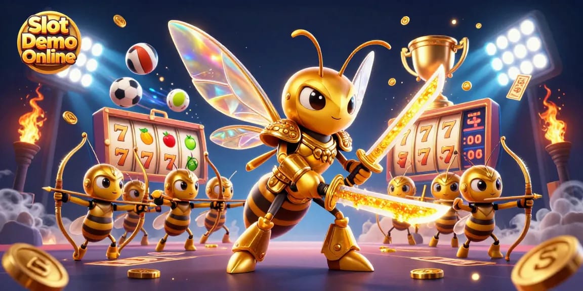 Experience Slot Demo Online with a vibrant, dynamic scene featuring samurai hornet and engaging gaming elements.