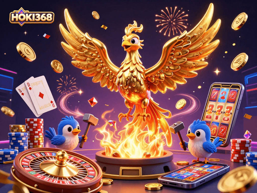 Experience gaming excitement with HOKI368's golden phoenix and dynamic slot action.