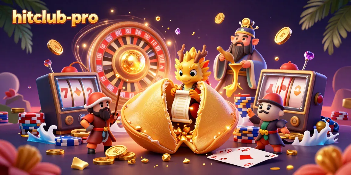 Witness the hitclub-pro excitement with a dynamic 3D casino scene bursting with colors and game elements.