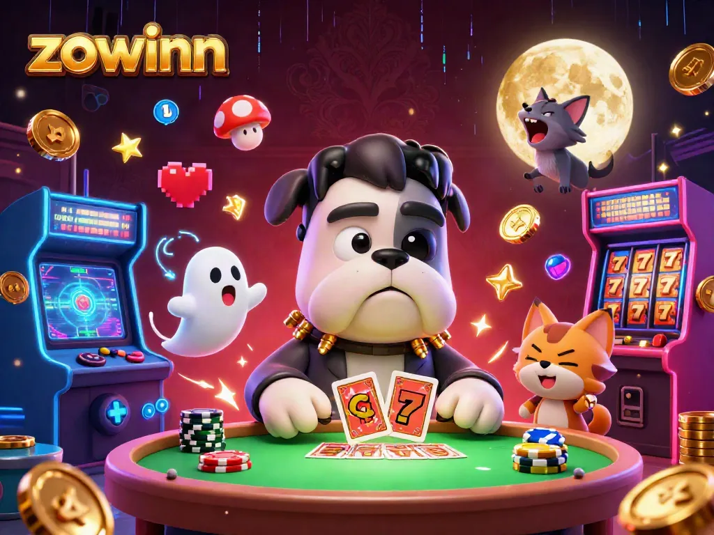Zowinn presents an engaging casino scene with vibrant characters and dynamic gaming elements.