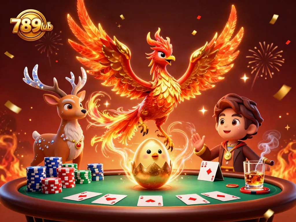 Experience thrilling games at 789club with a vibrant casino scene showcasing poker and dazzling characters.