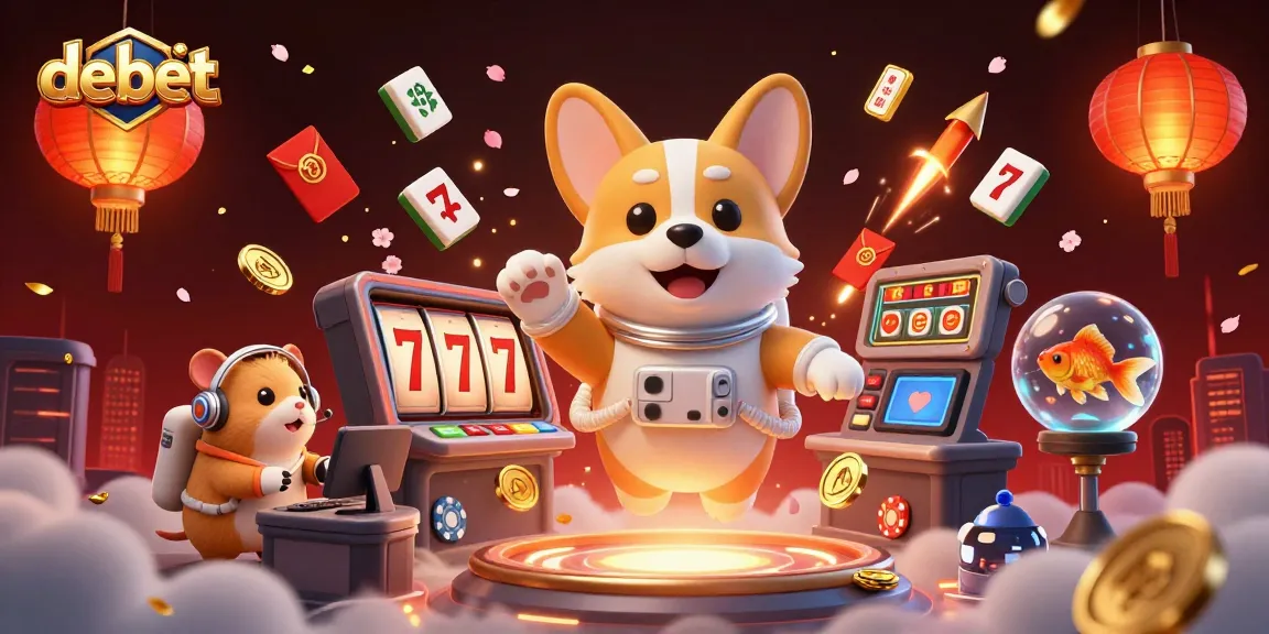 Experience the thrill of debet's casino universe with vibrant 3D characters and rich slot elements.