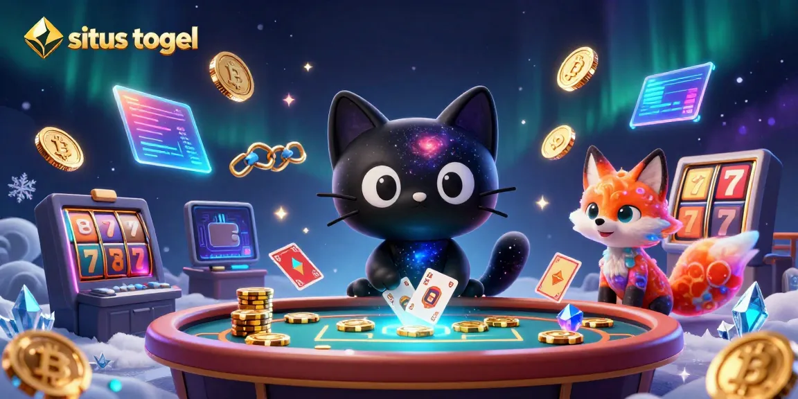 Experience situs togel with 3D cosmic casino elements and vibrant gambling symbols in this detailed illustration.