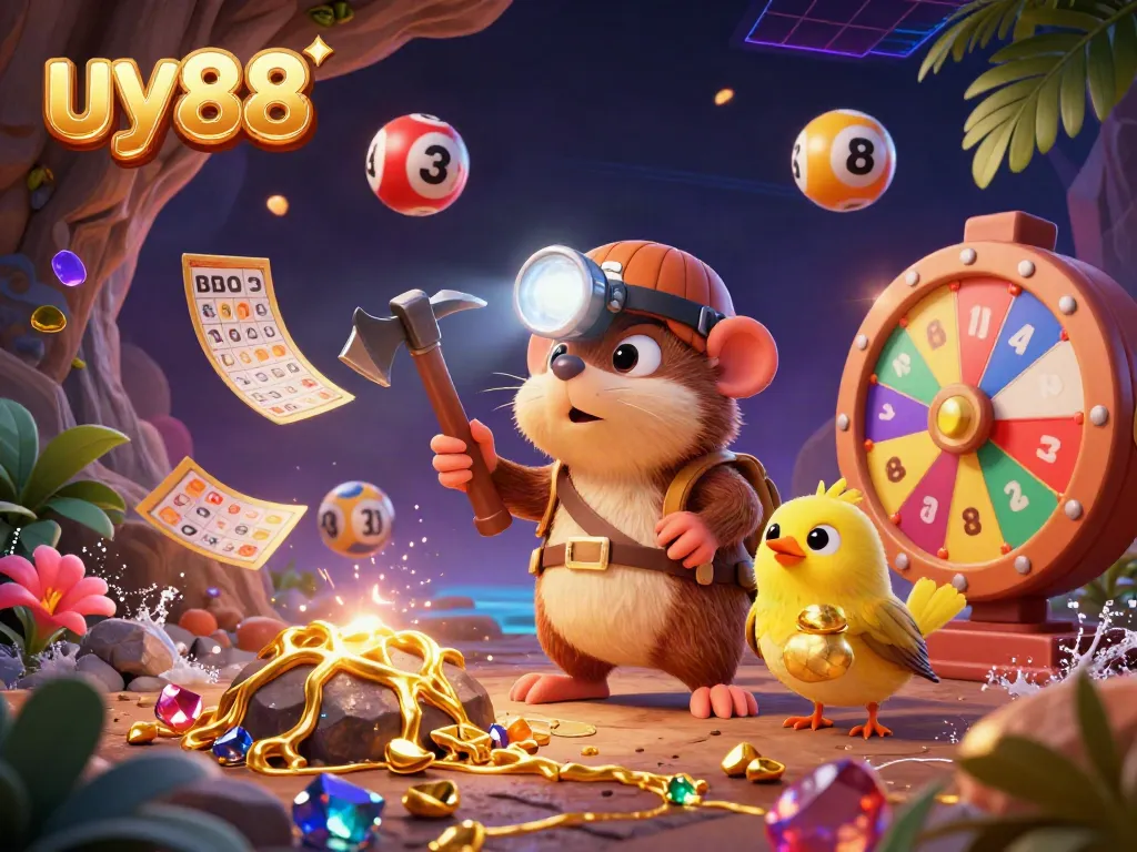 Engage with the thrilling world of uy88, featuring a vibrant treasure hunter mole and dynamic casino themes.