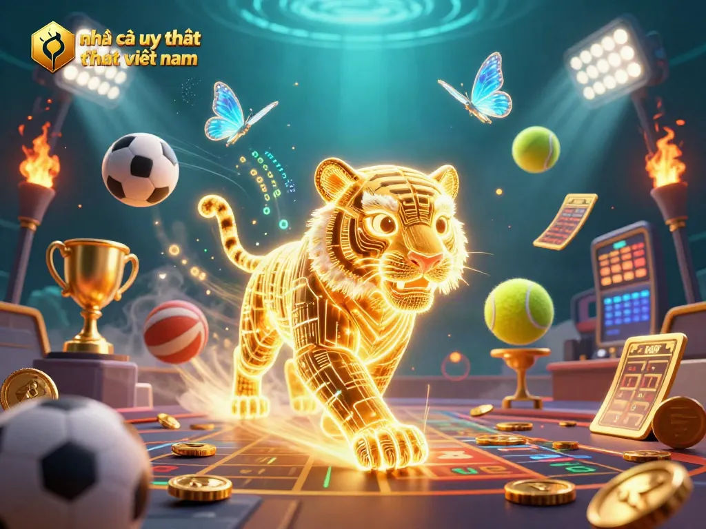 Engage with nhà cái uy tín nhất việt nam in this vibrant 3D casino scene filled with dynamic gaming elements.