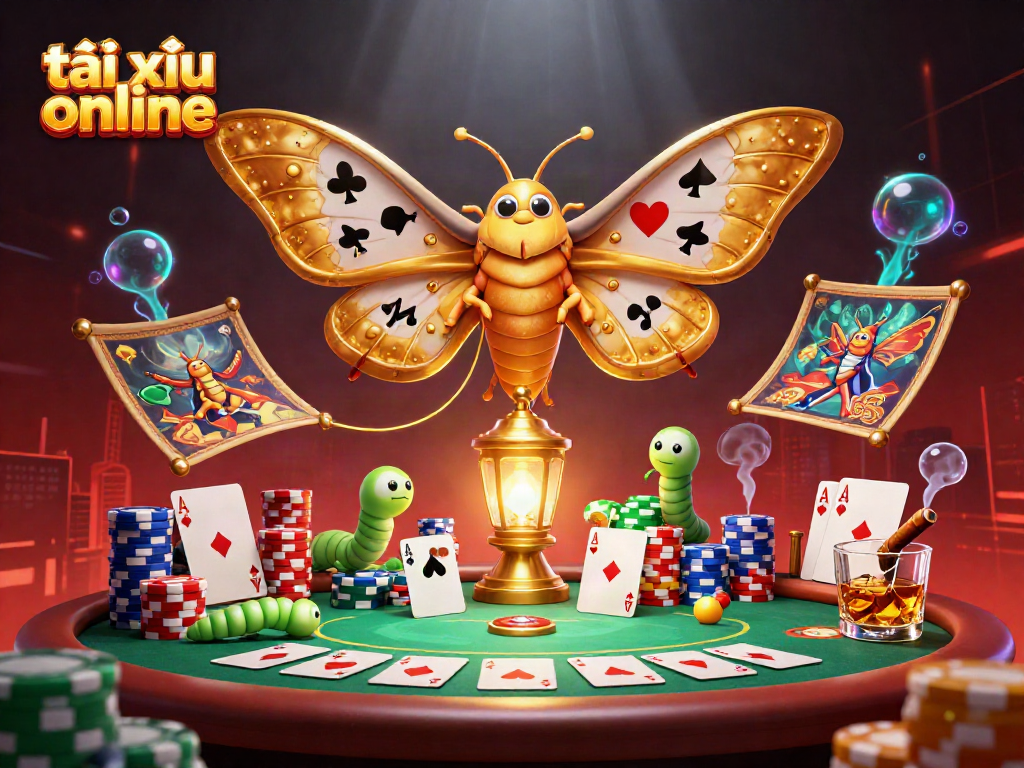 Engaging scene of tài xỉu online featuring unique characters and casino elements, emphasizing the vibrant gaming atmosphere.