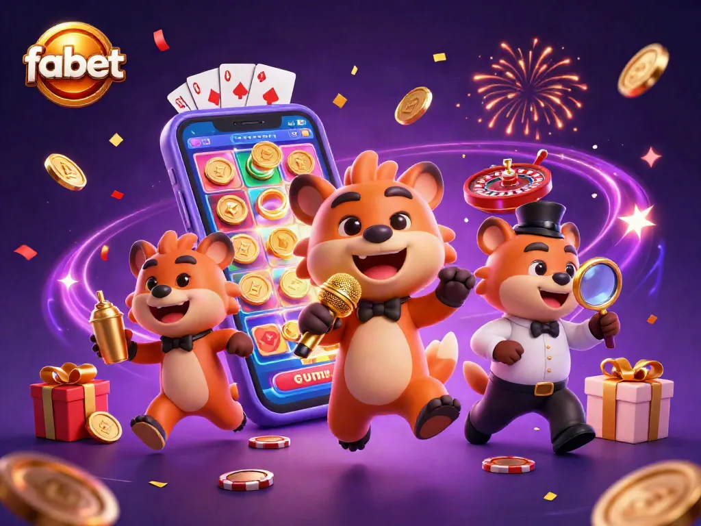 Experience fabet with a lively casino scene featuring hyenas and vibrant gaming elements