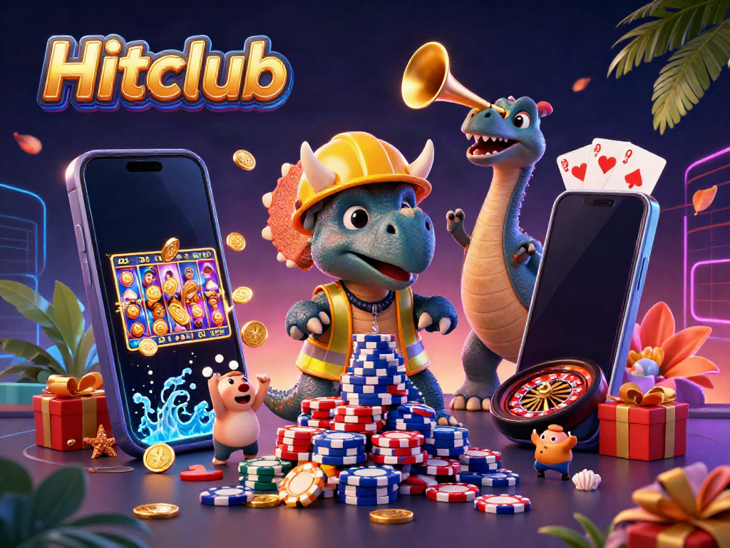 Hitclub offers thrilling gaming experiences, celebrating wins with festive atmosphere and vibrant elements.