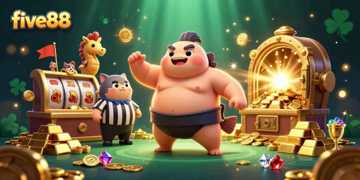 Engage with five88 in an underwater casino scene featuring a whimsical fugu, enhancing the excitement of gaming.