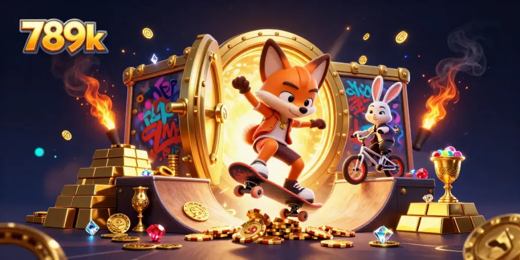 Experience thrilling gameplay at 789k, where colorful casino graffiti meets exciting action.