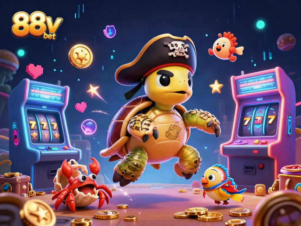 Experience thrilling gameplay with 88v bet on colorful arcade machines featuring vibrant characters and casino elements.