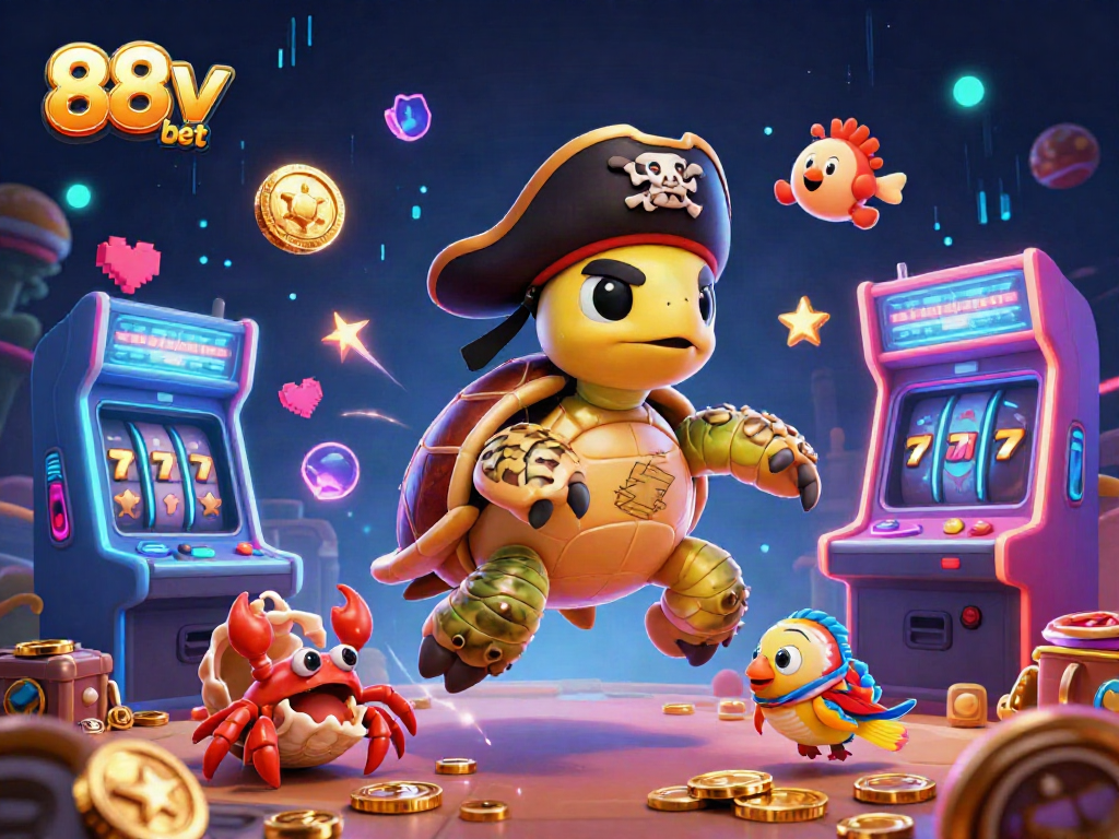 Experience thrilling gameplay with 88v bet on colorful arcade machines featuring vibrant characters and casino elements.