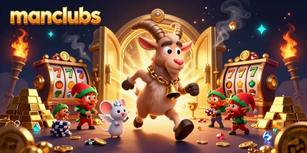 Engage with manclubs' holiday-horror casino, where Krampus and elf gremlins abound, surrounded by slot reels and treasures.