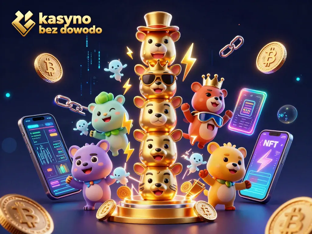 Experience the thrill of kasyno bez dowodu with animated totem pole and crypto elements!