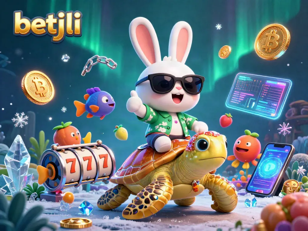 Spin the reels at betjili and win big with colorful slot elements and a lucky rabbit!