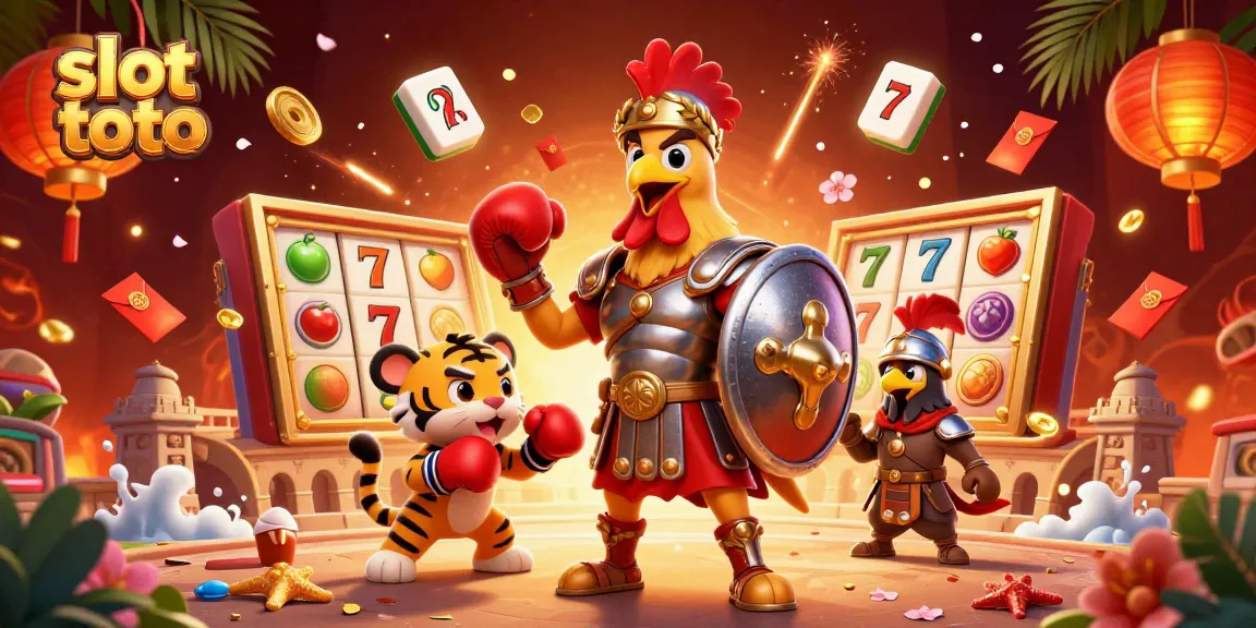 Menang besar dengan slot toto melalui simbol beruntung dan elemen bertema kasino.