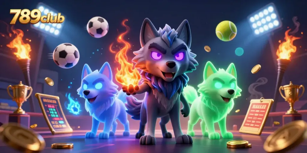 Experience high-energy betting action with 789club featuring ghostly wolves in dynamic casino scene.