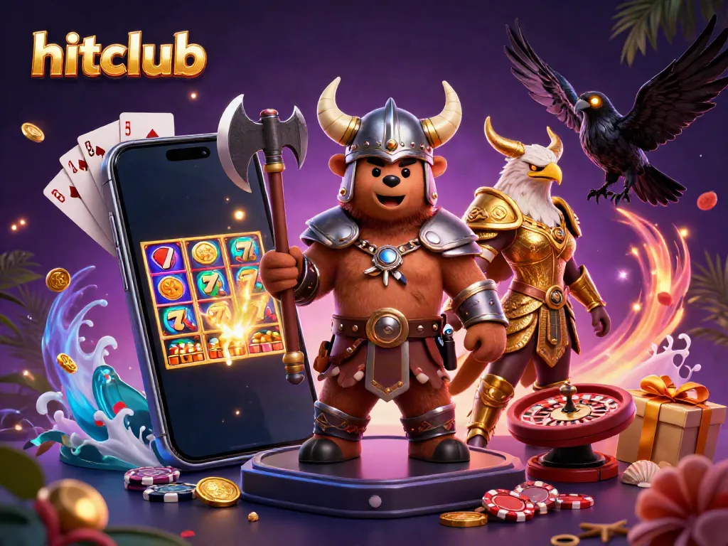 Experience hitclub gaming with a Viking berserker bear and Valkyrie eagle spinning slots and roulette